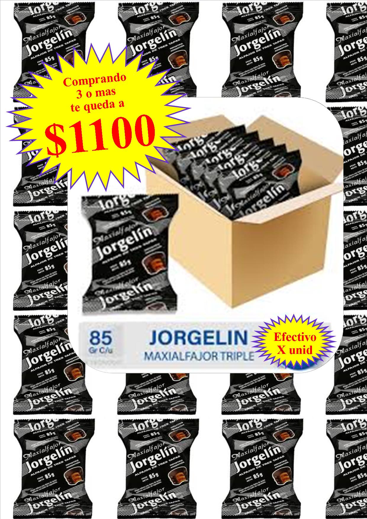 ALFAJOR JORGELIN NEGRO (comprando 6 o más precio mayorista)